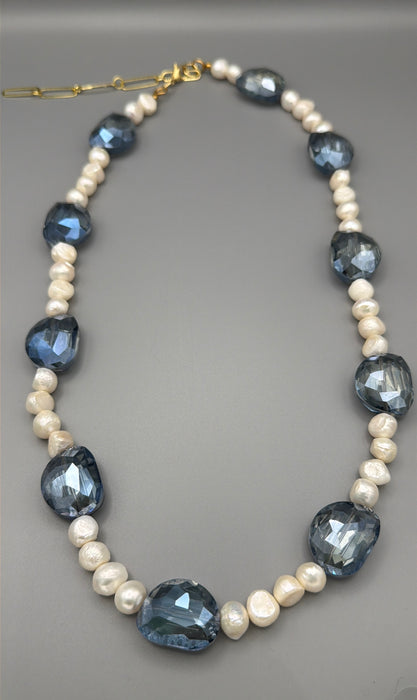 Smokey Blue Pearl Necklace