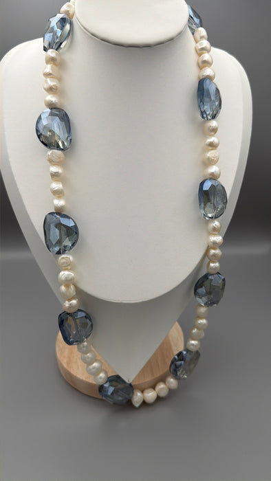 Smokey Blue Pearl Necklace