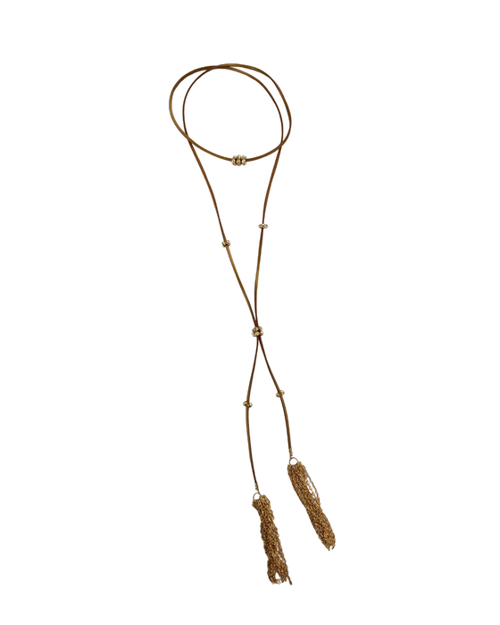 Metallic Lariat Necklace