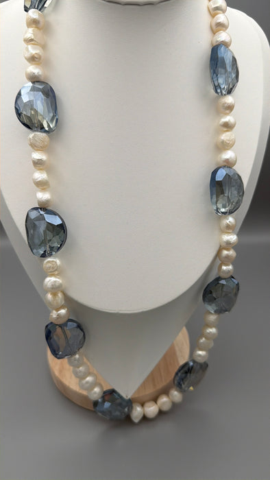 Smokey Blue Pearl Necklace