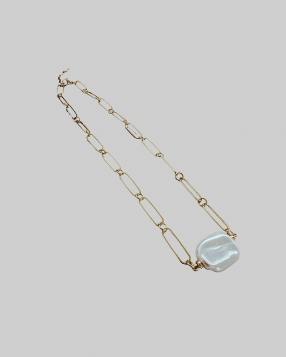 Pearl Paperclip Necklace