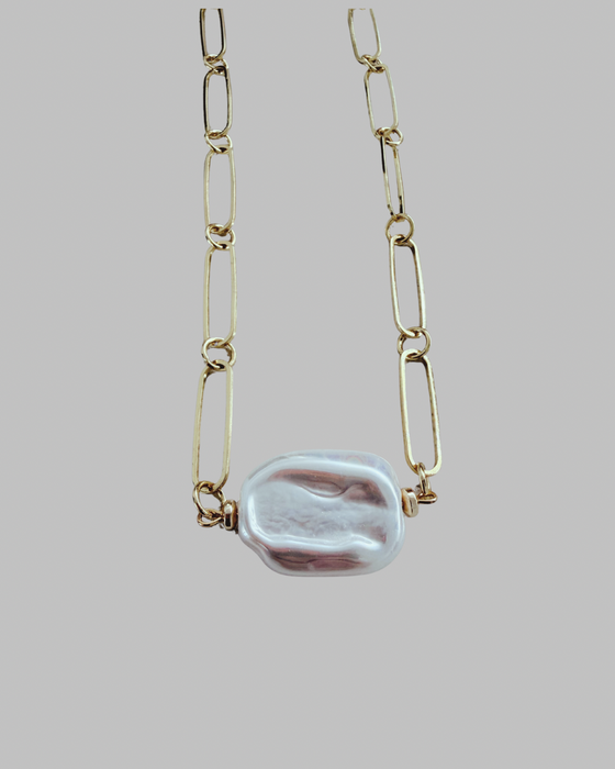 Pearl Paperclip Necklace